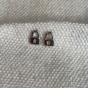 Tiny Sterling silver locket earrings